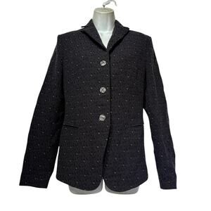 Novemb3r Alicia Textured Wool Blend Button Blazer Jacket Italy Size 42